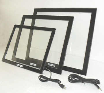 IR 10 Point Multi Touch Panel With USB Cable / 100MA Pure Glass Infrared Touch Screen