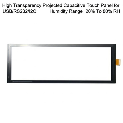 Wysokiej przejrzystości pojemnościowy panel dotykowy projekcyjny dla USB/RS232/I2C, zakres wilgotności od 20% do 80% RH