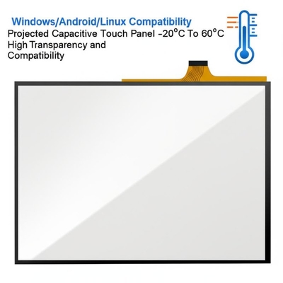 Zaprojektowany pojemnościowy panel dotykowy kompatybilny z systemami Windows/Android/Linux -20°C do 60°C z wysoką przejrzystością i kompatybilnością